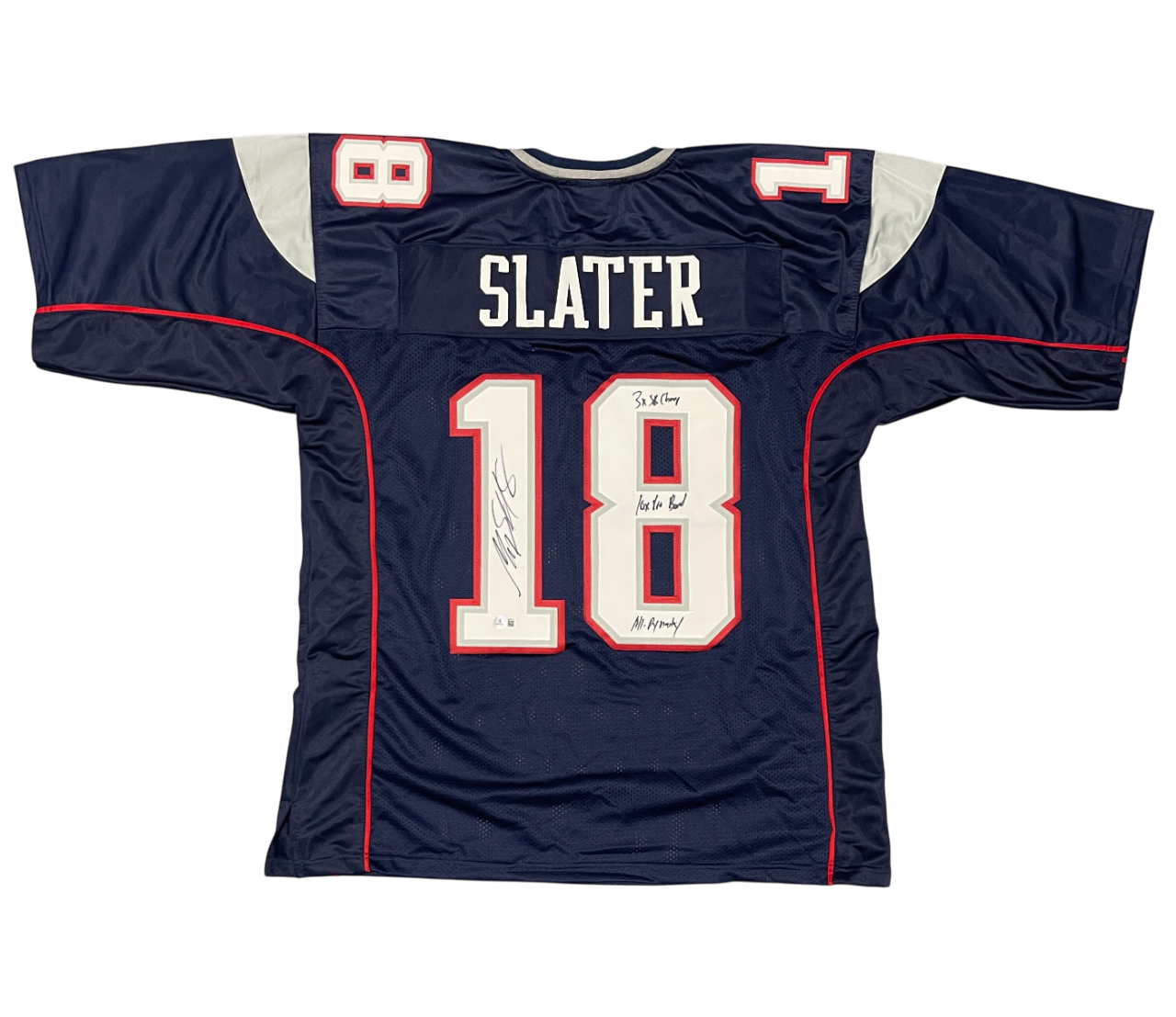 Matthew Slater Signed Custom Jersey 3x Ins Beckett Authenticated-Powers Sports Memorabilia