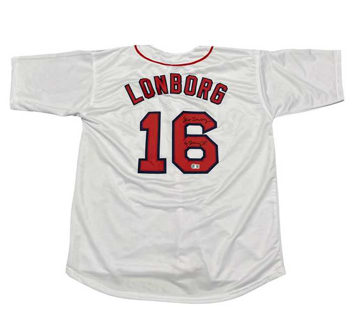 Jim Lonborg Signed Red Sox Custom Jersey w/ CY Young 67 Beckett Witness BAS COA-Powers Sports Memorabilia