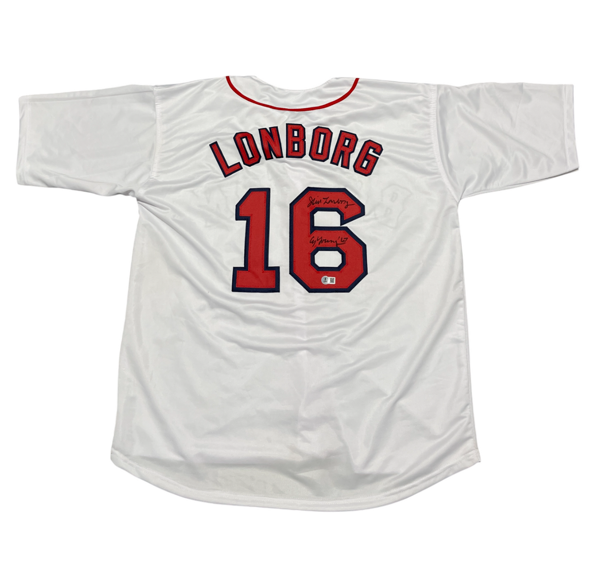 Jim Lonborg Signed Red Sox Custom Jersey w/ CY Young 67 Beckett Witness BAS COA-Powers Sports Memorabilia