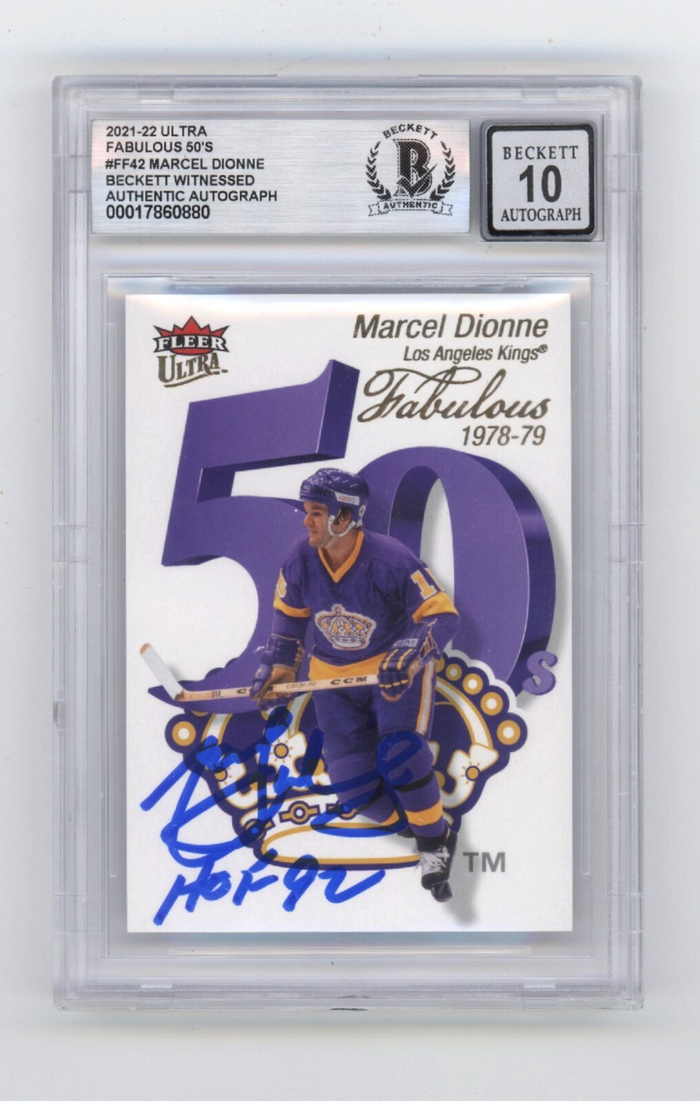 Marcel Dionne 2021-22 Fleer Ultra Fabulous 50s Signed HOF 92 Beckett BGS 10 Auto-Powers Sports Memorabilia