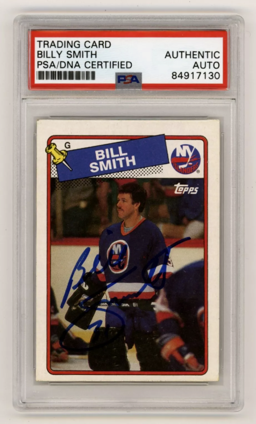 Billy Smith 1988-89 Topps #17 Signed PSA/DNA Authenticated Blue Islanders HOF-Powers Sports Memorabilia