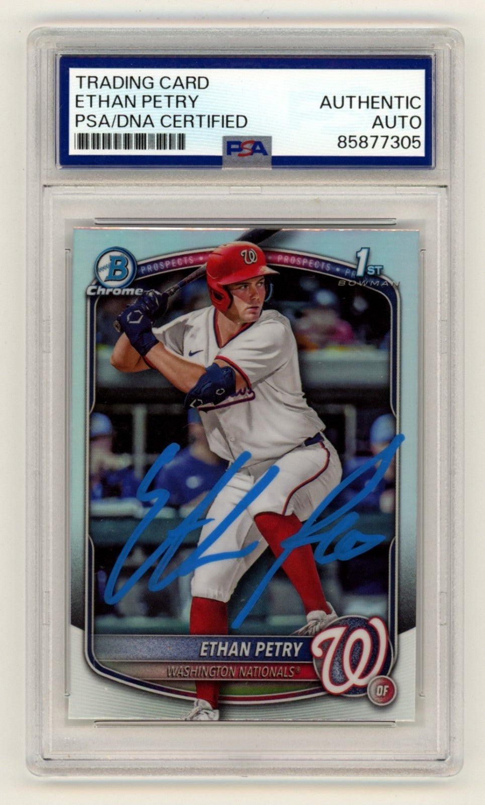 Ethan Petry 2025 Bowman Chrome 1st Refractor Auto Rookie RC PSA Authentic Auto-Powers Sports Memorabilia