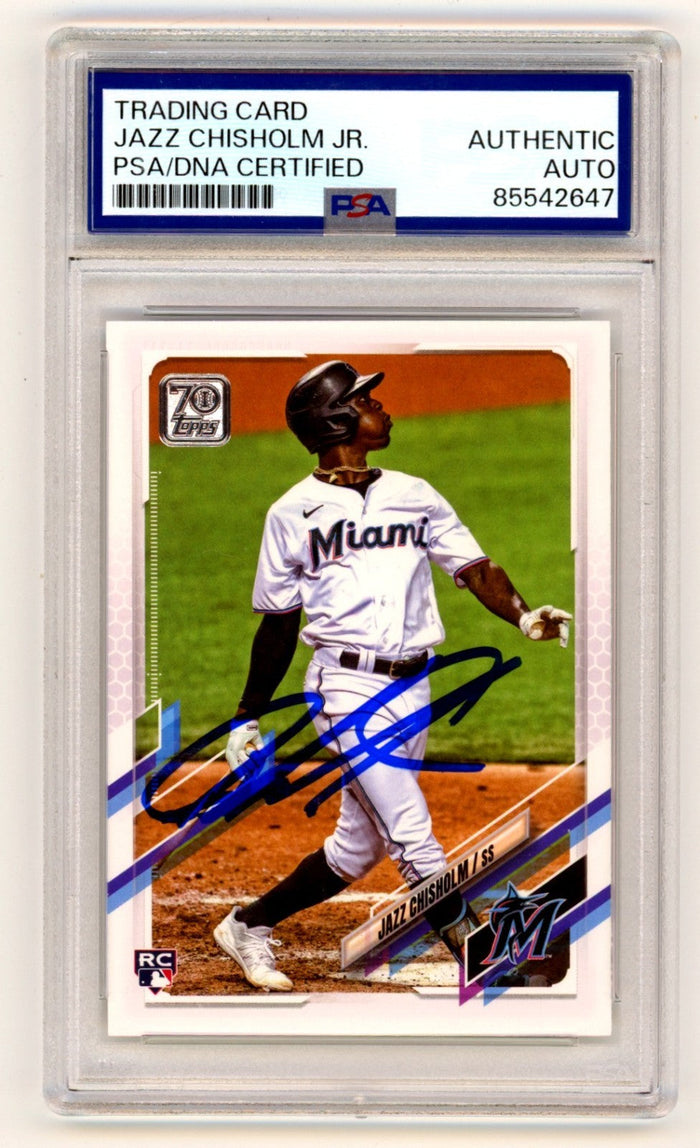 Jazz Chisolm 2021 Topps Series 2 538 Signed Rookie RC PSA/DNA Authenticated Yankees-Powers Sports Memorabilia