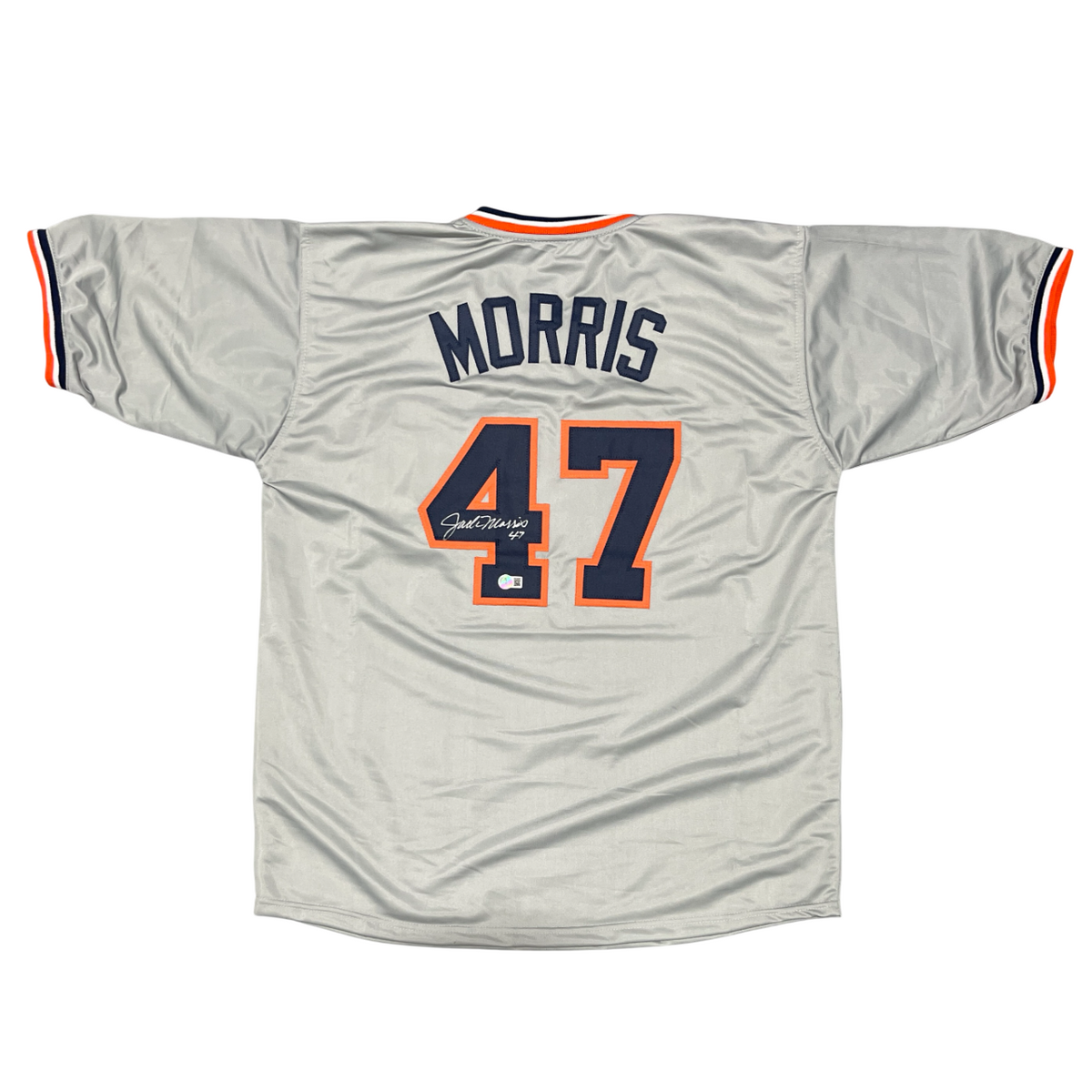 Jack Morris Signed Detroit Tigers Custom Jersey w/ #47 Beckett Witness BAS COA-Powers Sports Memorabilia