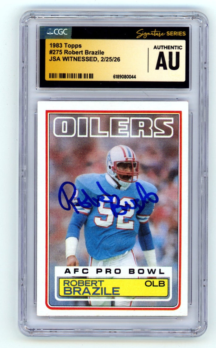 Robert Brazile 1983 Topps #275 Signed JSA CGC Authentic Auto Oilers HOF-Powers Sports Memorabilia
