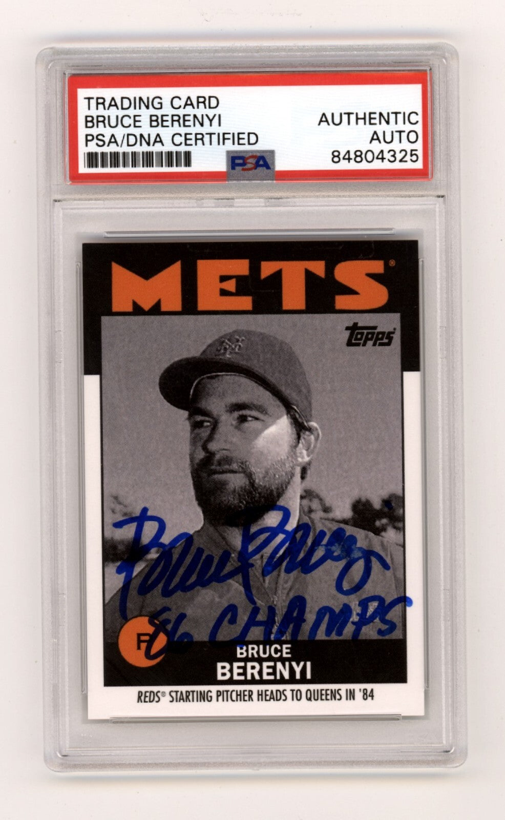 Bruce Berenyi 2021 Topps Once Upon a Time in Queens B/W #3 86 Champs PSA Auto-Powers Sports Memorabilia