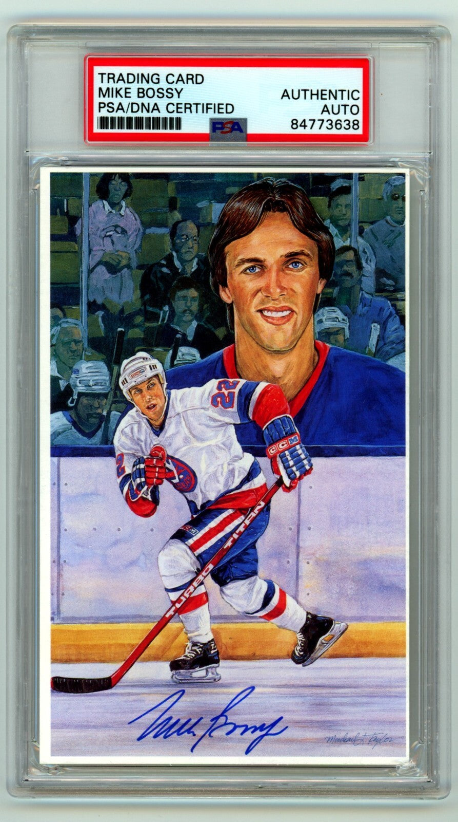 Mike Bossy Signed Autographed 1996 Legends of Hockey Postcard #87 PSA Auth. Auto-Powers Sports Memorabilia
