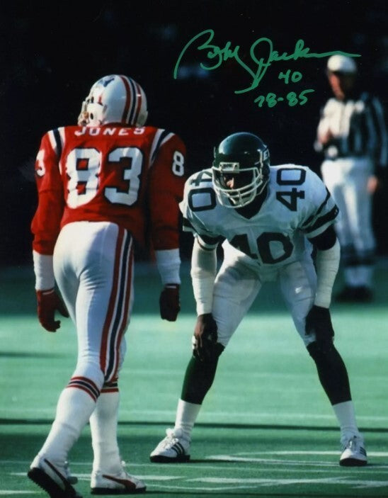 Bobby Jackson Signed New York Jets 8x10 Photo w/ 78-85 LSCM Authenticated #1-Powers Sports Memorabilia