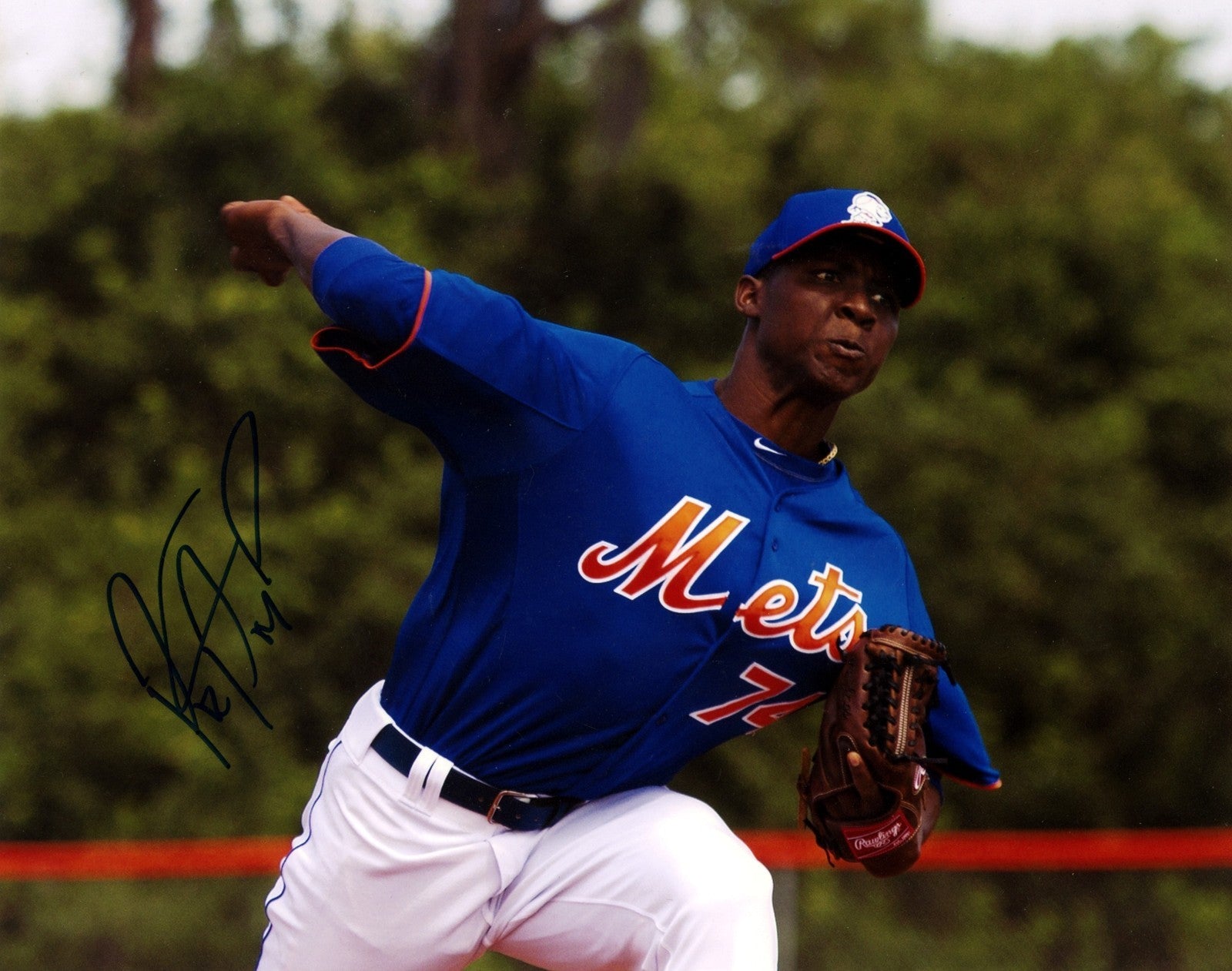 Rafael Montero Signed New York Mets 8x10 Photo LSCM Authenticated #3-Powers Sports Memorabilia
