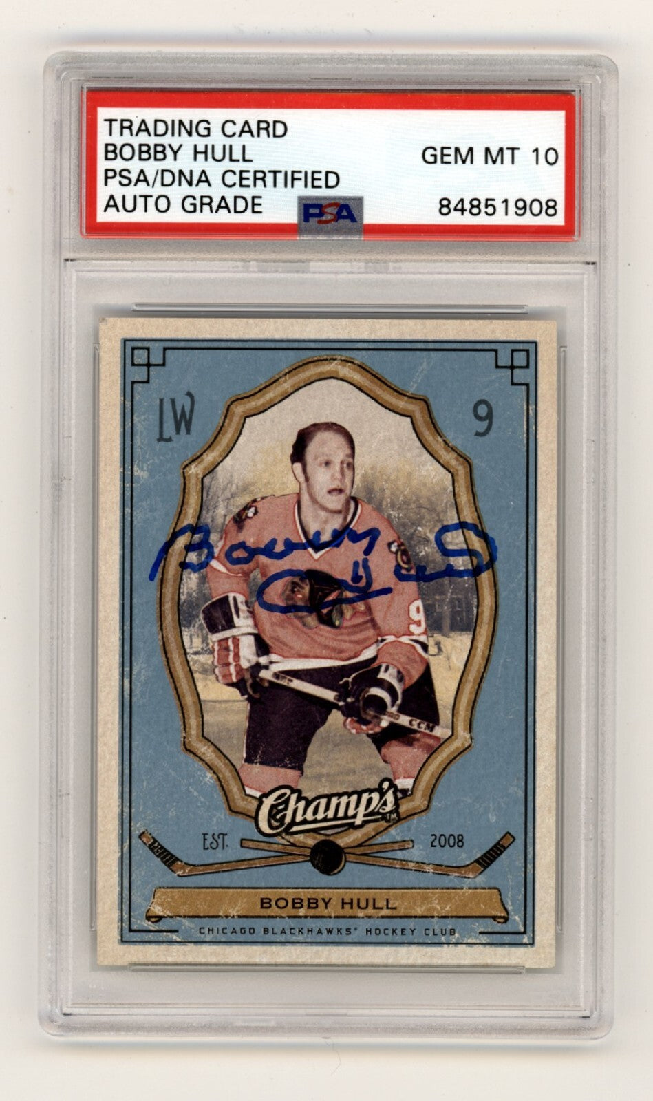 Bobby Hull 2009-10 Upper Deck Champ's #25 Signed PSA 10 Auto Blackhawks HOF-Powers Sports Memorabilia