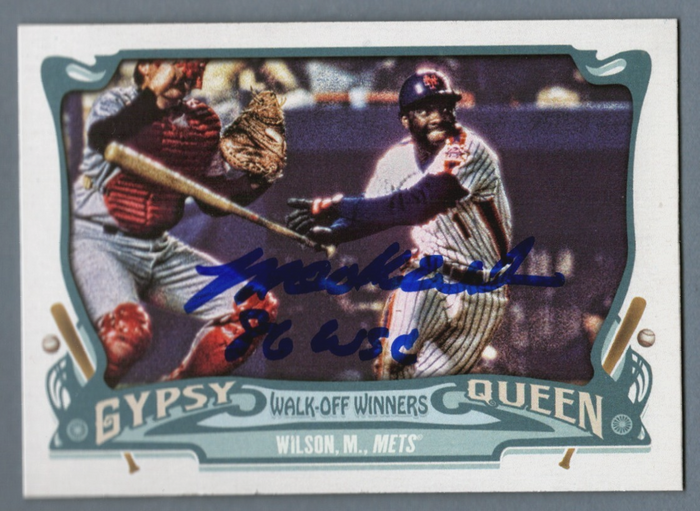 Mookie Wilson Signed 2015 Topps Gypsy Queen #GWO-25 w/ 86 WSC LSCM Authenticated NY Mets-Powers Sports Memorabilia