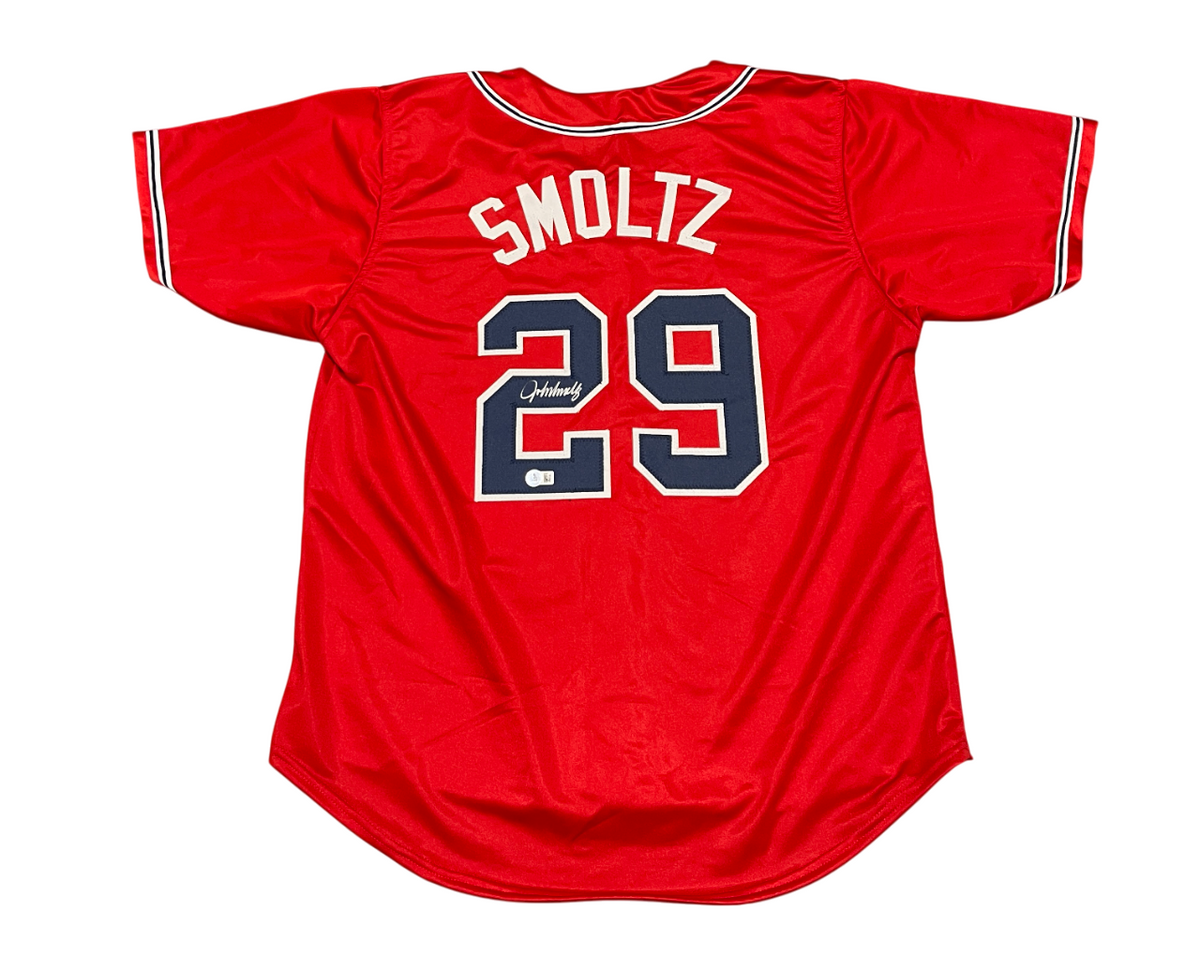 John Smoltz Signed Auto Atlanta Braves Custom Jersey Beckett Witness BAS COA-Powers Sports Memorabilia