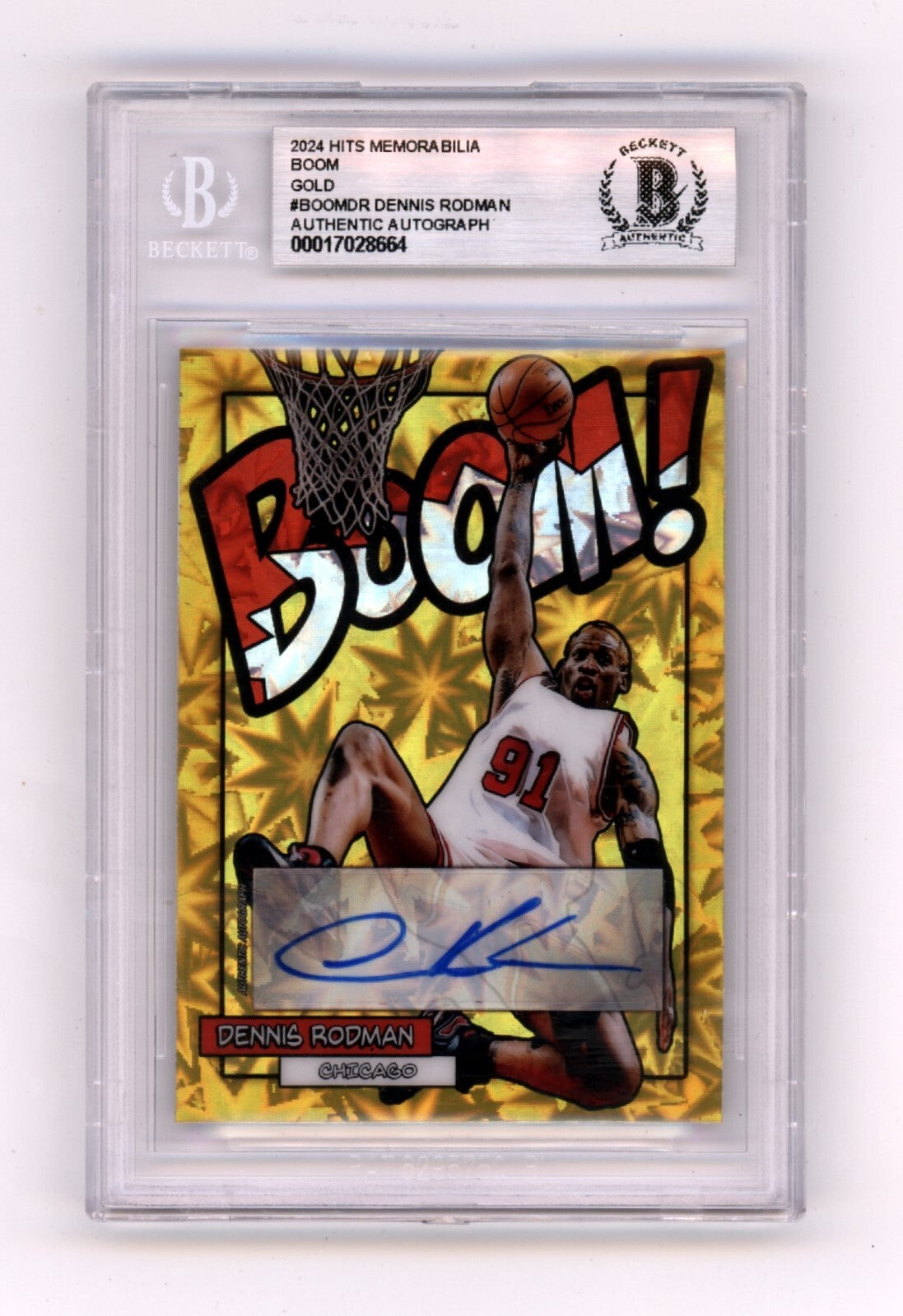 Dennis Rodman 2024 Hits Memorabilia BOOM Gold #/10 Signed BGS BAS Auto Bulls-Powers Sports Memorabilia