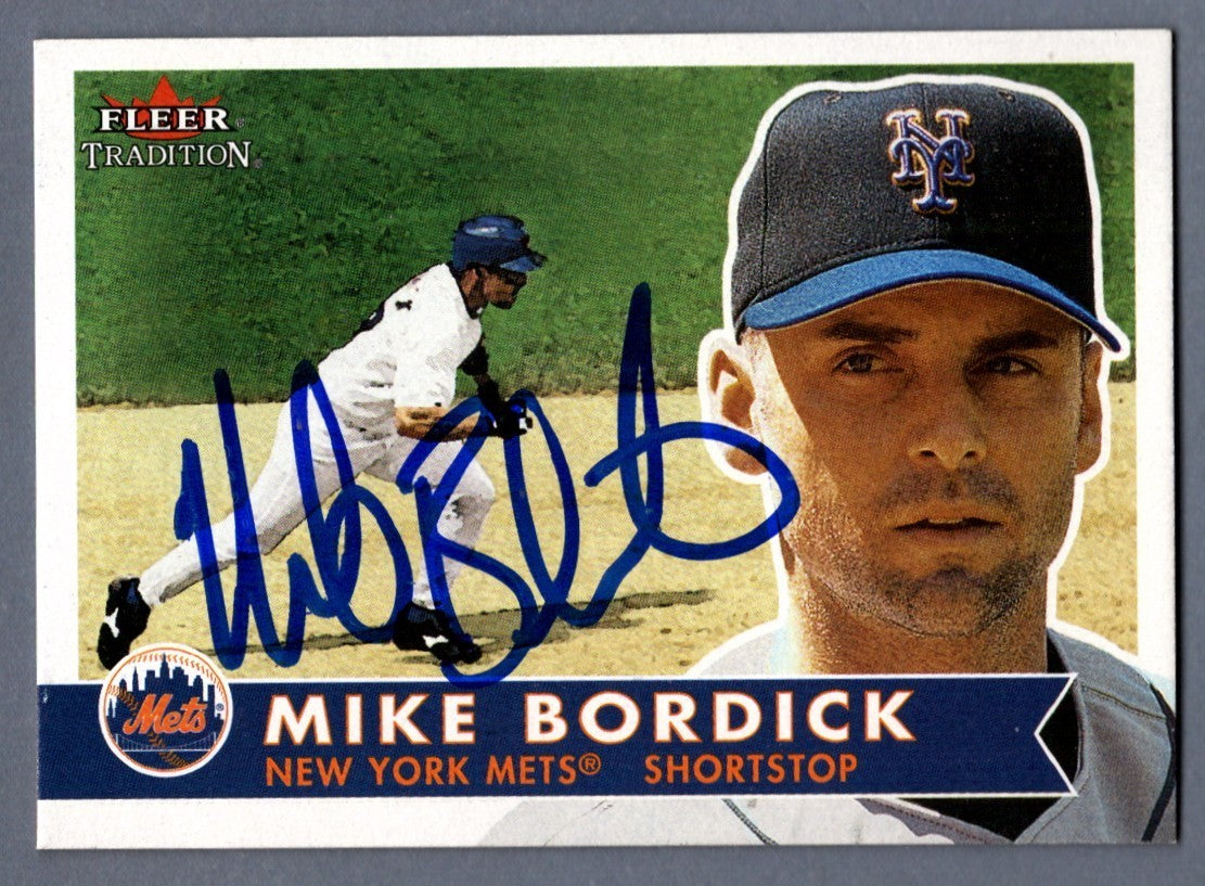 Mike Bordick Signed Autographed 2001 Fleer Tradition #310 LSCM COA New York Mets-Powers Sports Memorabilia