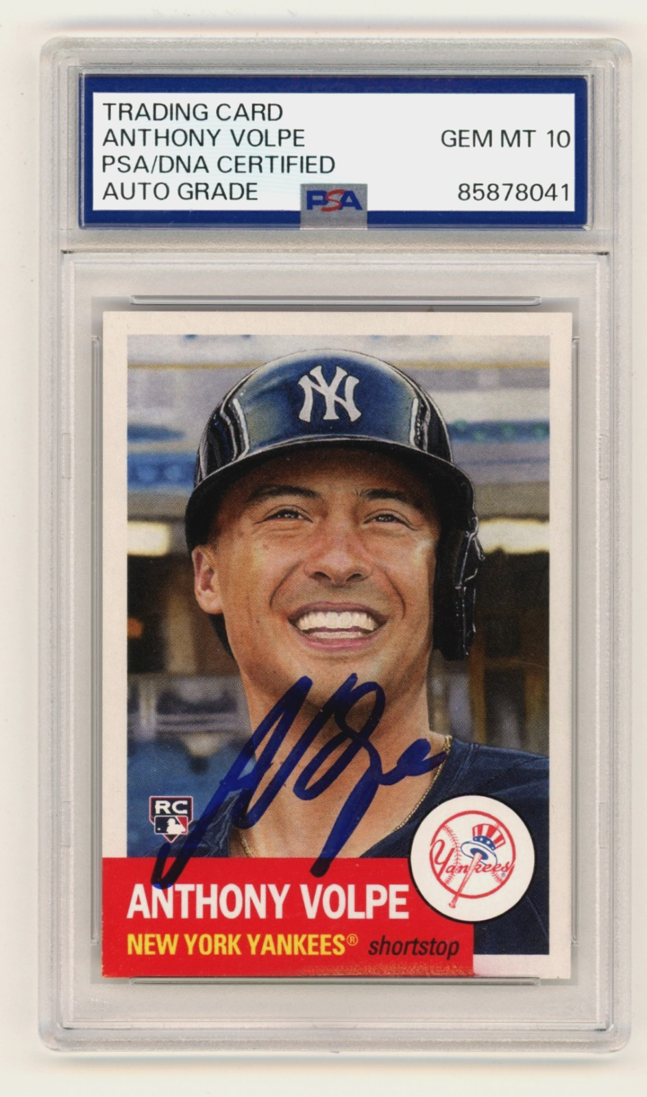 Anthony Volpe 2023 Topps Living Set #633 Signed Rookie RC PSA 10 Auto NY Yankees-Powers Sports Memorabilia