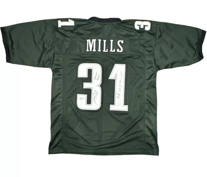 Jalen Mills Signed Custom Jersey w/ SB + GG Beckett Witness Authenticated-Powers Sports Memorabilia