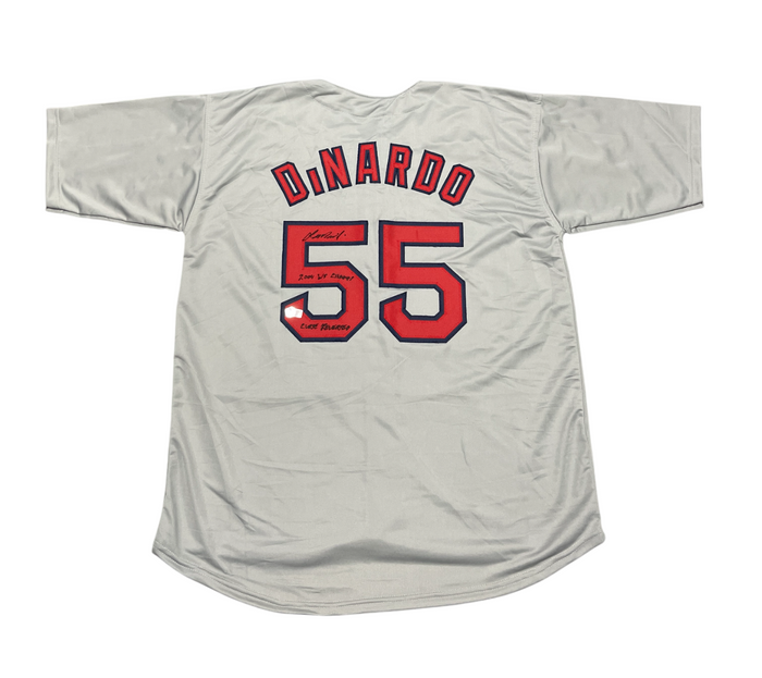Lenny DiNardo Signed Boston Red Sox Custom Jersey w/ WS + Curse Beckett BAS COA-Powers Sports Memorabilia