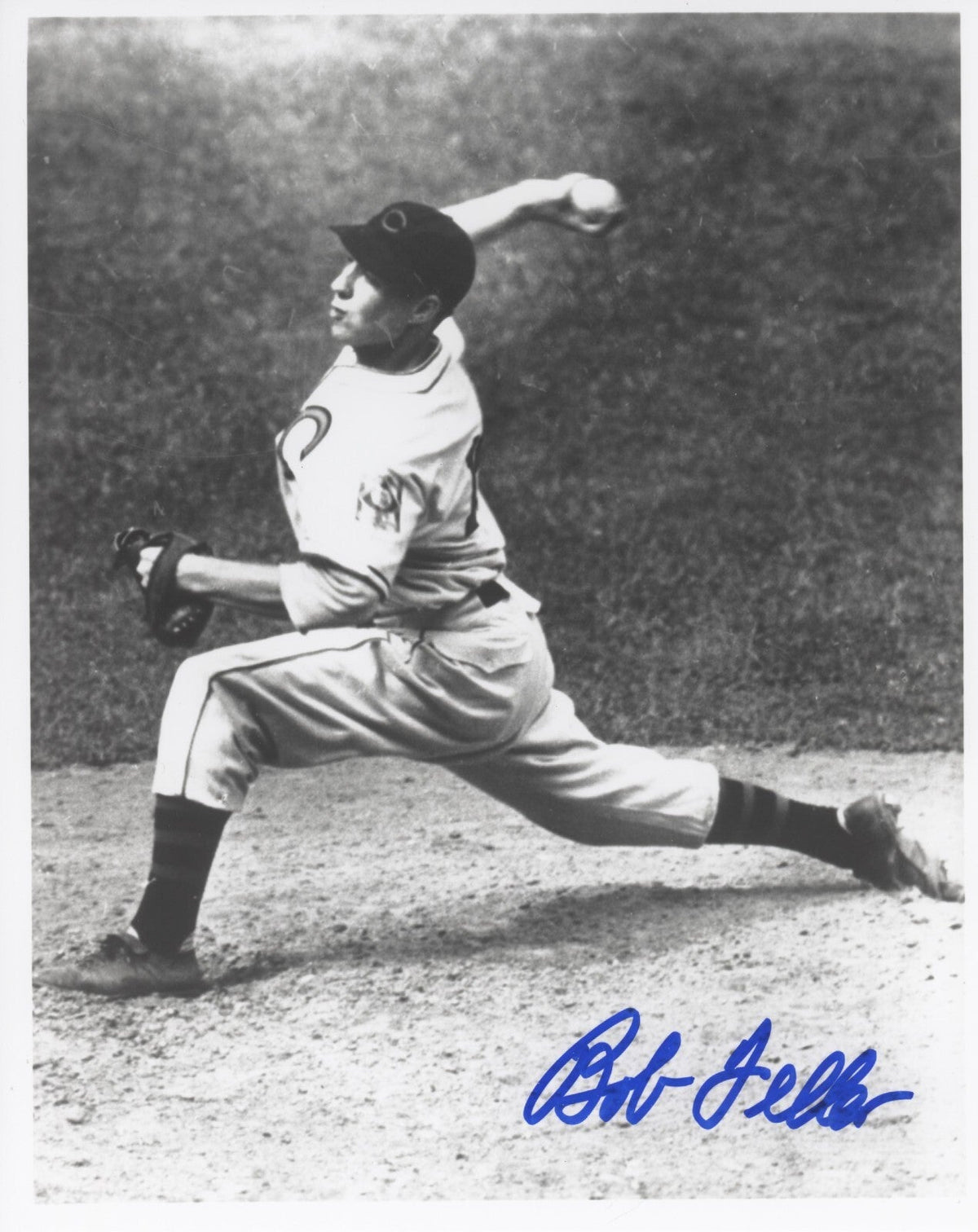 Bob Feller Signed Autographed Cleveland Indians 8x10 Photo LSCM COA #6-Powers Sports Memorabilia