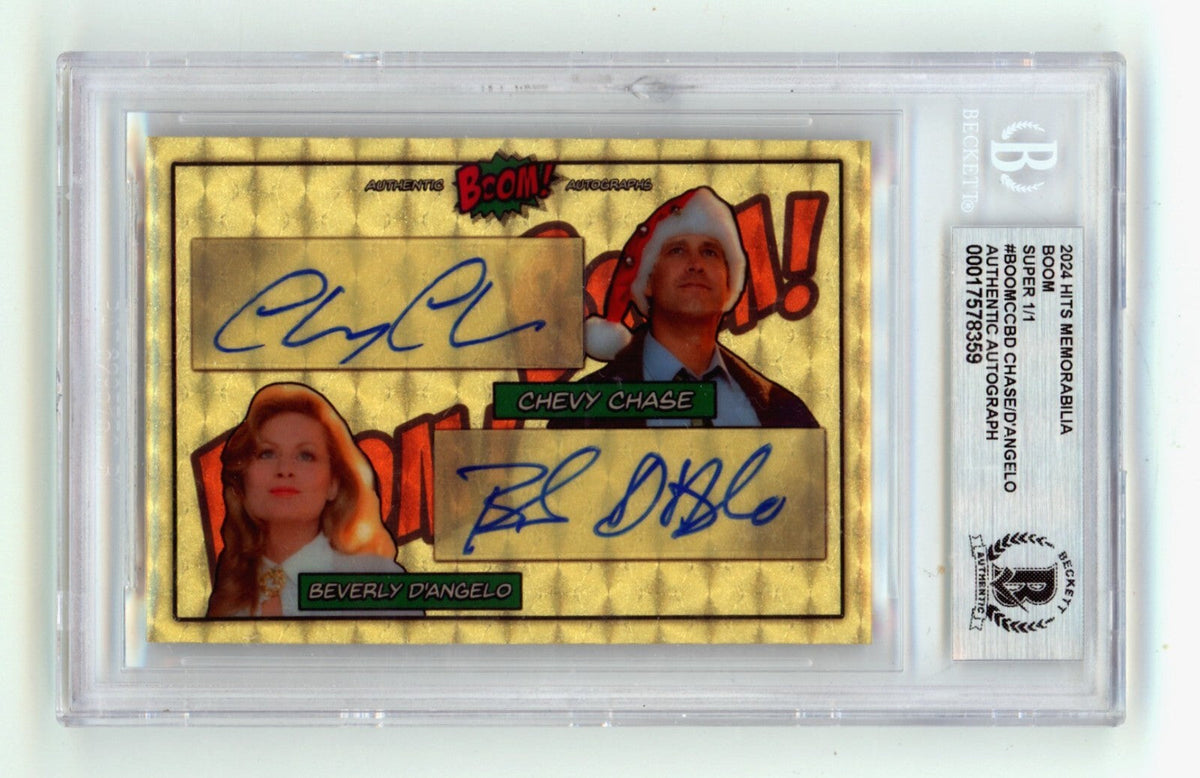 Chevy Chase Beverly D'Angelo 2024 Hits Mem BOOM Super 1/1 Signed BGS BAS Auto-Powers Sports Memorabilia