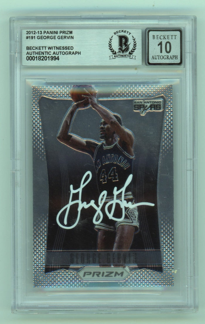 George Gervin 2012-13 Panini Prizm #191 Signed Beckett BGS 10 Auto Spurs HOF-Powers Sports Memorabilia