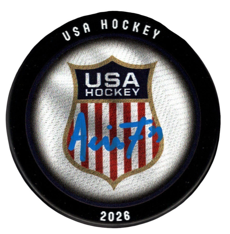 Aerin Frankel Signed Autographed USA Hockey 2026 Puck JSA Witness COA-Powers Sports Memorabilia