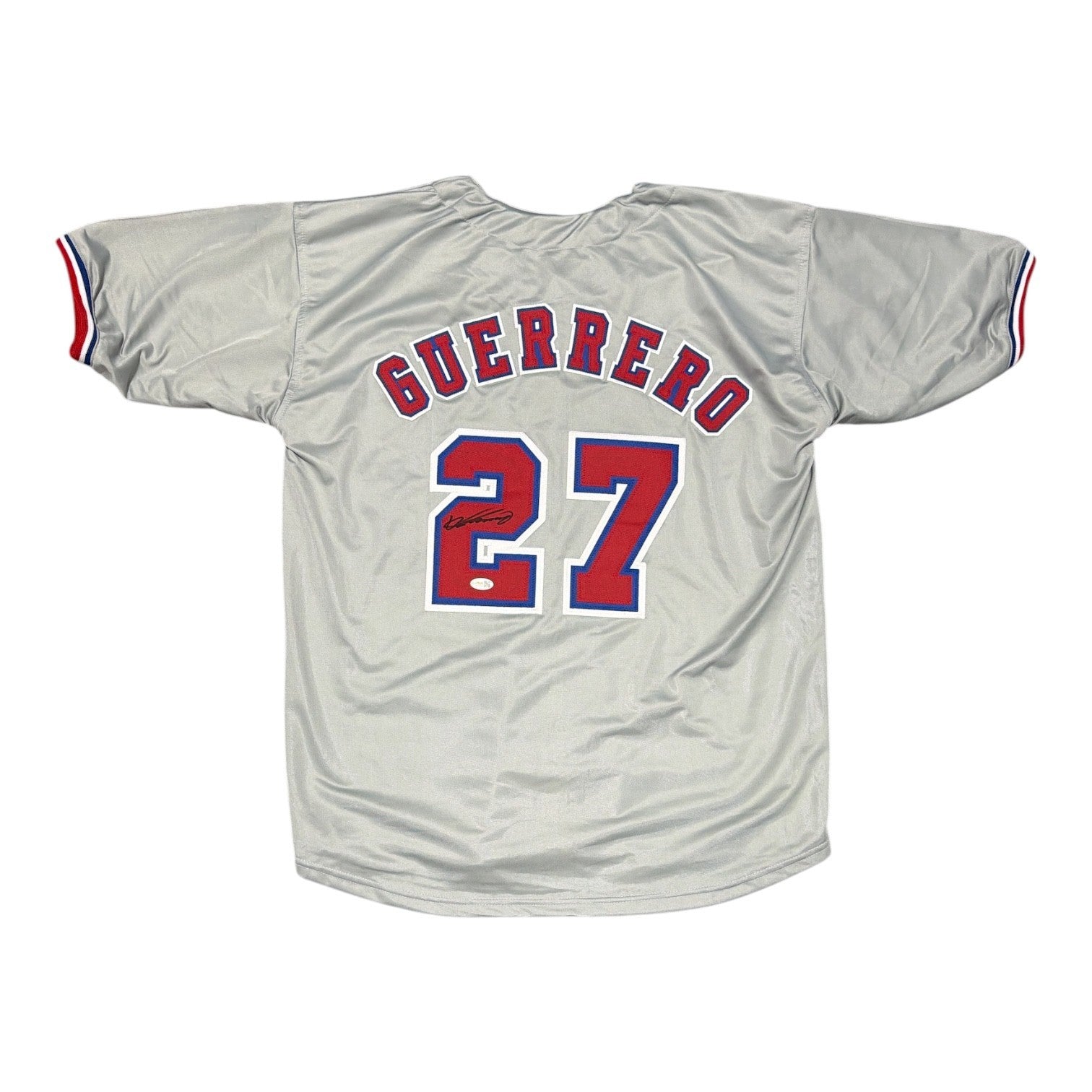 Vladimir Guerrero Signed Custom Jersey JSA Witness Authenticated - Grey Jersey-Powers Sports Memorabilia