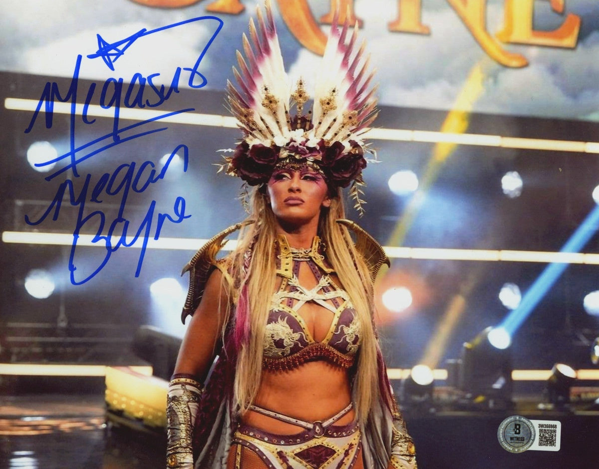 Megan Bayne Signed AEW 8x10 Photo w/ Megasus Beckett Witness BAS COA #5-Powers Sports Memorabilia
