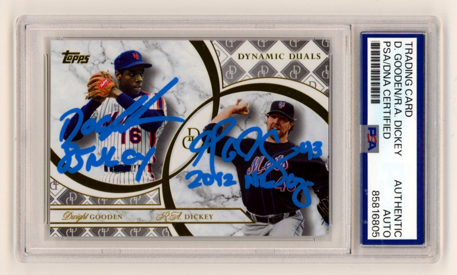 Doc Gooden & R.A. Dickey 2024 Topps Dynamic Dual Signed w/ Cy Young PSA Auto-Powers Sports Memorabilia