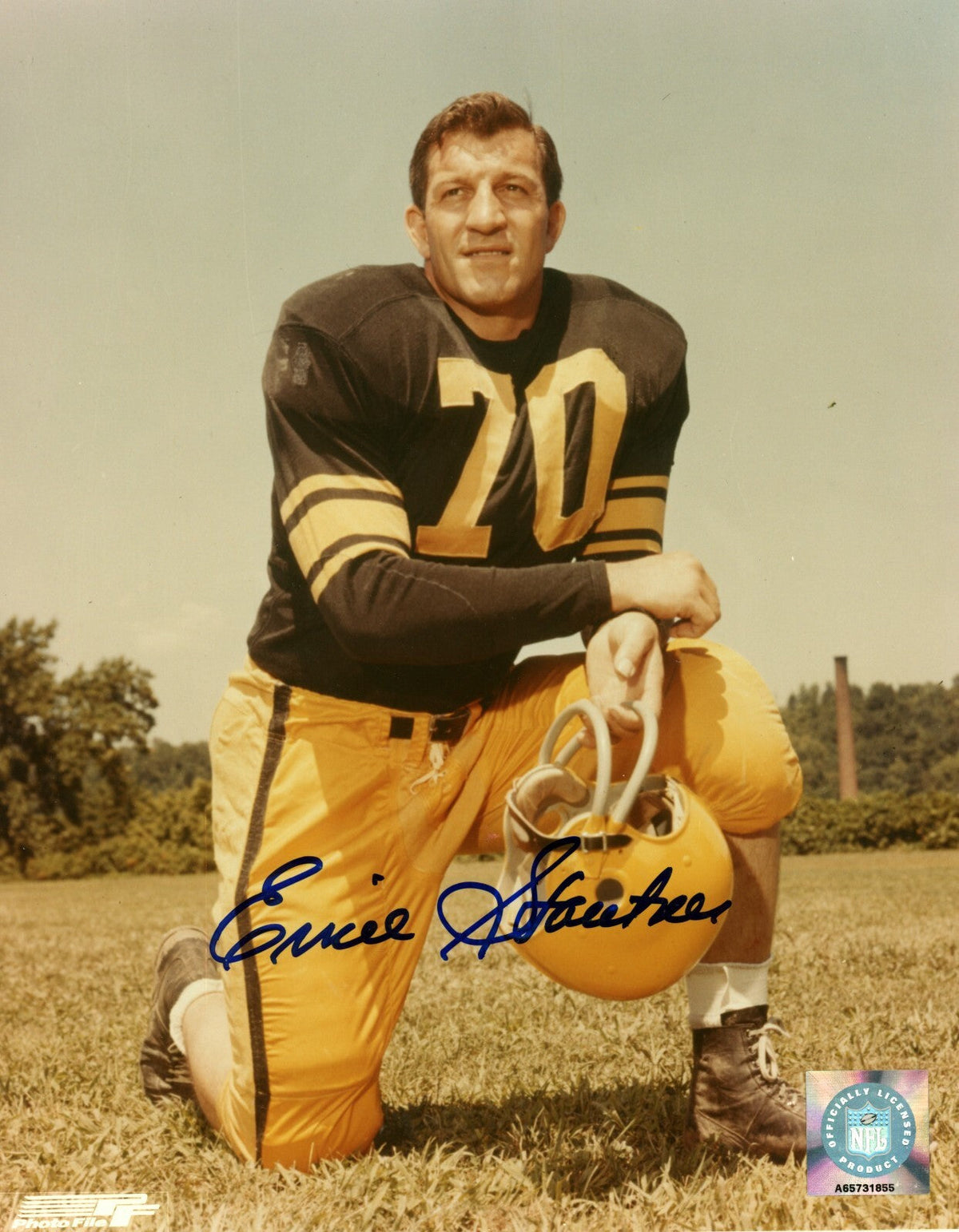 Ernie Stautner Signed Pittsburgh Steelers 8x10 Photo File LSCM Authenticated-Powers Sports Memorabilia