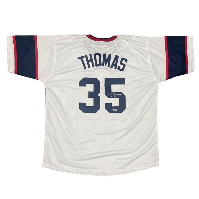 Frank Thomas Signed Chicago White Sox Custom Jersey Beckett Witness BAS COA-Powers Sports Memorabilia