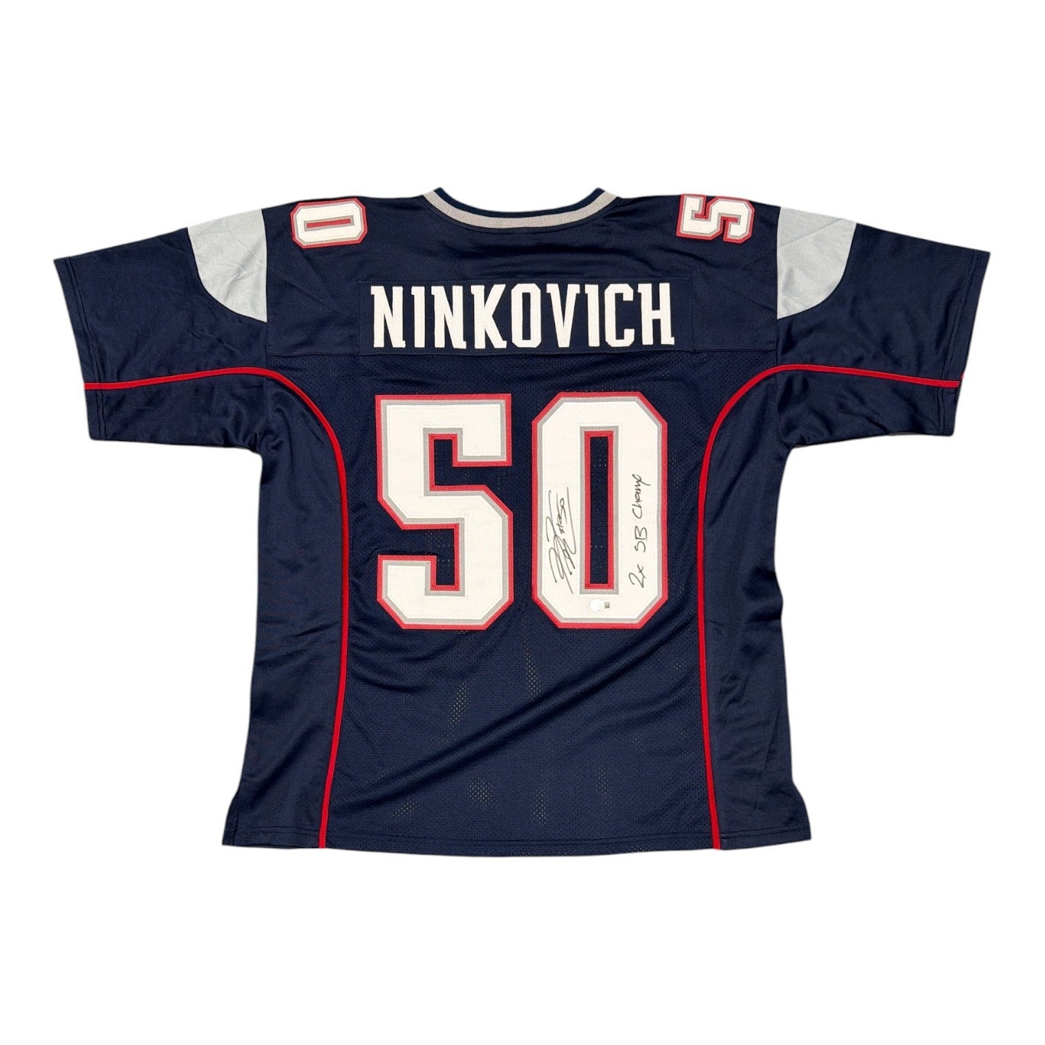 Rob Ninkovich Signed Custom Jersey w/ 2x SB Champ Beckett Witness Authenticated-Powers Sports Memorabilia