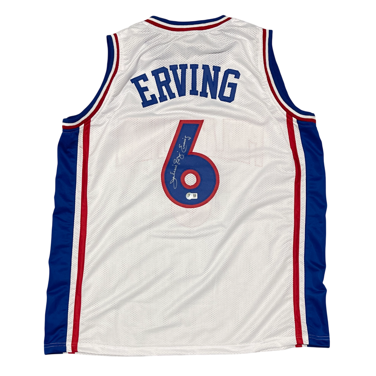 Julius Erving Signed Custom Jersey w/ Dr. J Insc. Beckett Witness Authenticated-Powers Sports Memorabilia