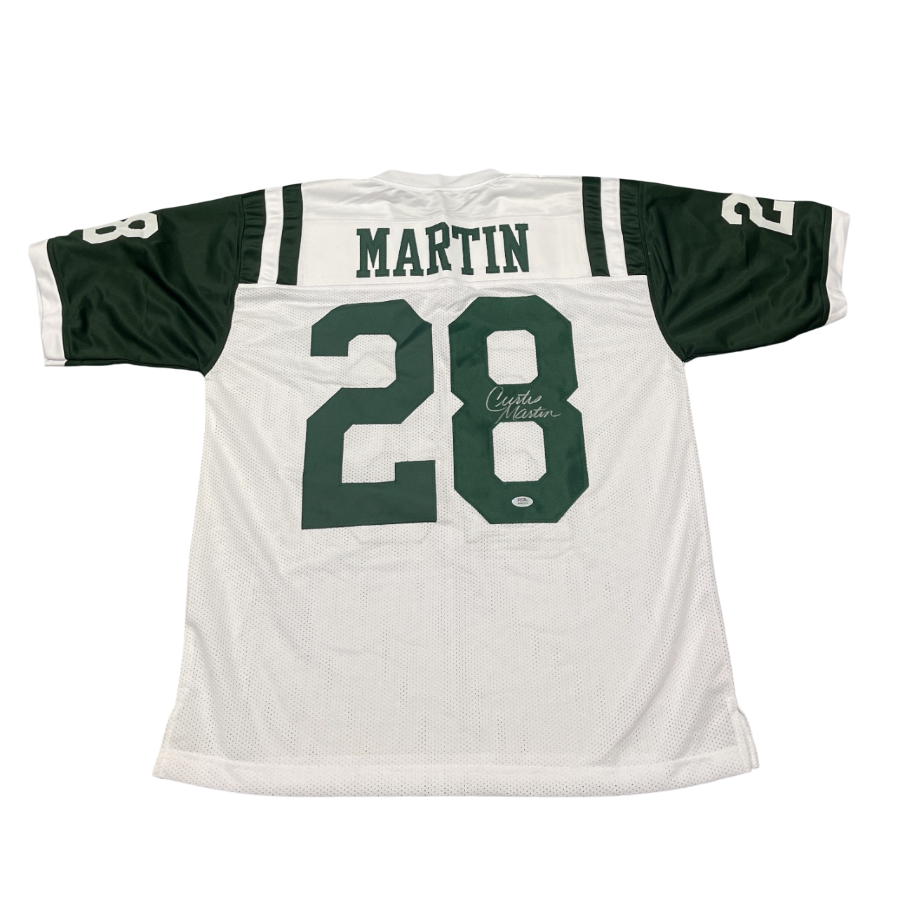 Curtis Martin Signed Custom White Jersey PSA Authenticated-Powers Sports Memorabilia