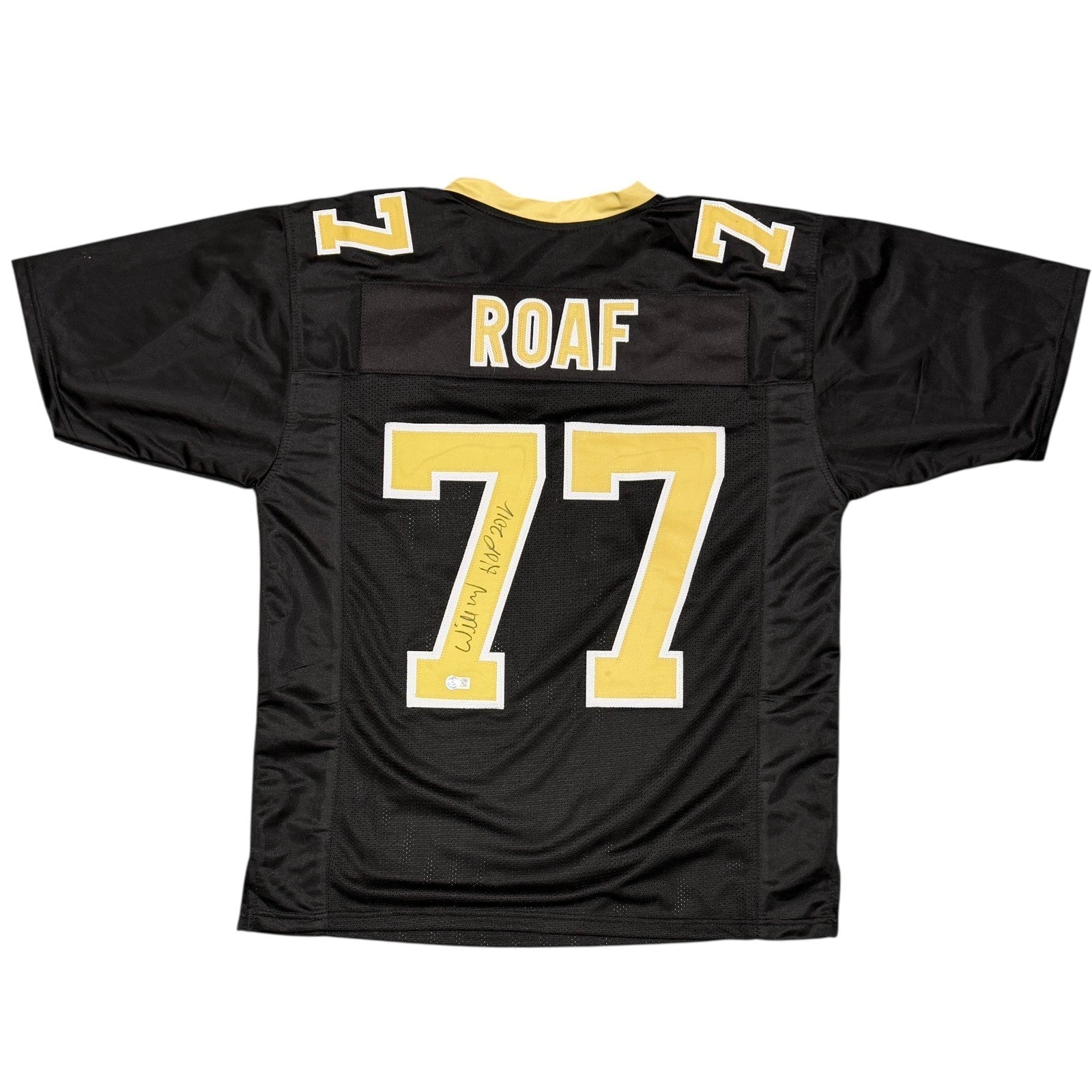 Willie Roaf Signed Custom Jersey w/ HOF 2012 Beckett Witness Authenticated-Powers Sports Memorabilia