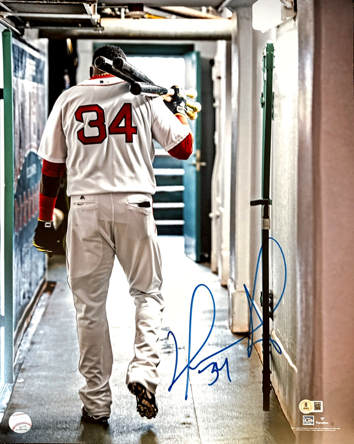 David Ortiz Signed Boston Red Sox 16x20 Fanatics Photo w/ #34 Beckett W Beckett Authenticated-Powers Sports Memorabilia