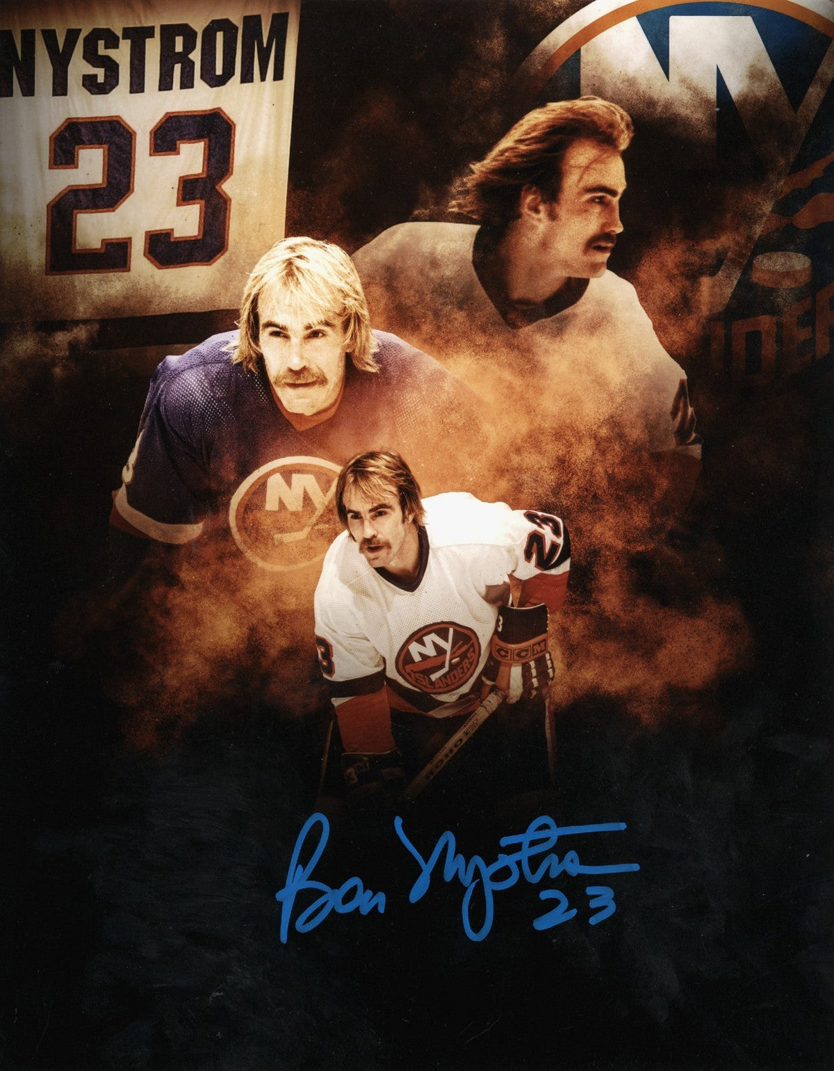 Bobby Nystrom Signed Autographed New York Islanders 8x10 Photo LSCM COA #4-Powers Sports Memorabilia