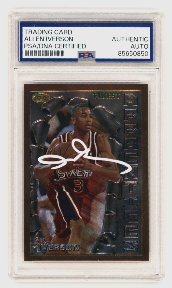 Allen Iverson 1996-97 Topps Finest #69 Signed Rookie RC PSA/DNA Authenticated White-Powers Sports Memorabilia
