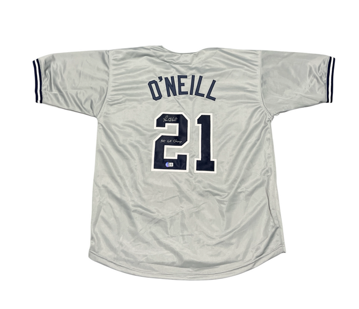 Paul O'Neill Signed Yankees Custom w/ 5x WS Champ Jersey Beckett Wit BAS COA-Powers Sports Memorabilia