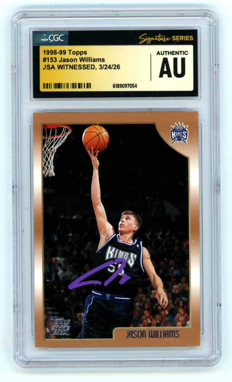 Jason Williams 1998-99 Topps #153 Signed Rookie RC JSA CGC Authentic Kings-Powers Sports Memorabilia