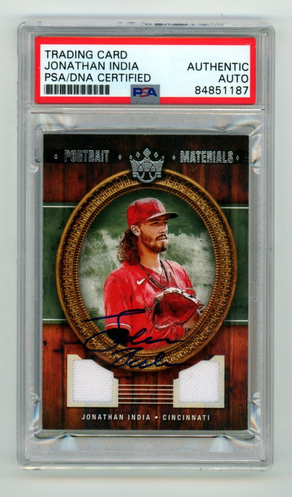 Jonathan India 2022 Panini Diamond Kings #PM-JI Signed Relics PSA/DNA Authenticated-Powers Sports Memorabilia