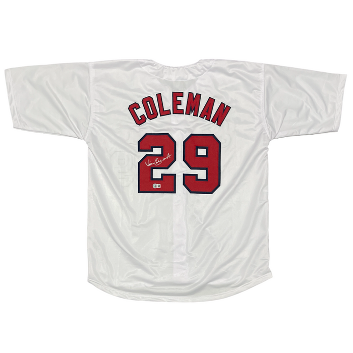 Vince Coleman Signed St Louis Cardinals Custom Jersey Beckett Witness BAS COA-Powers Sports Memorabilia