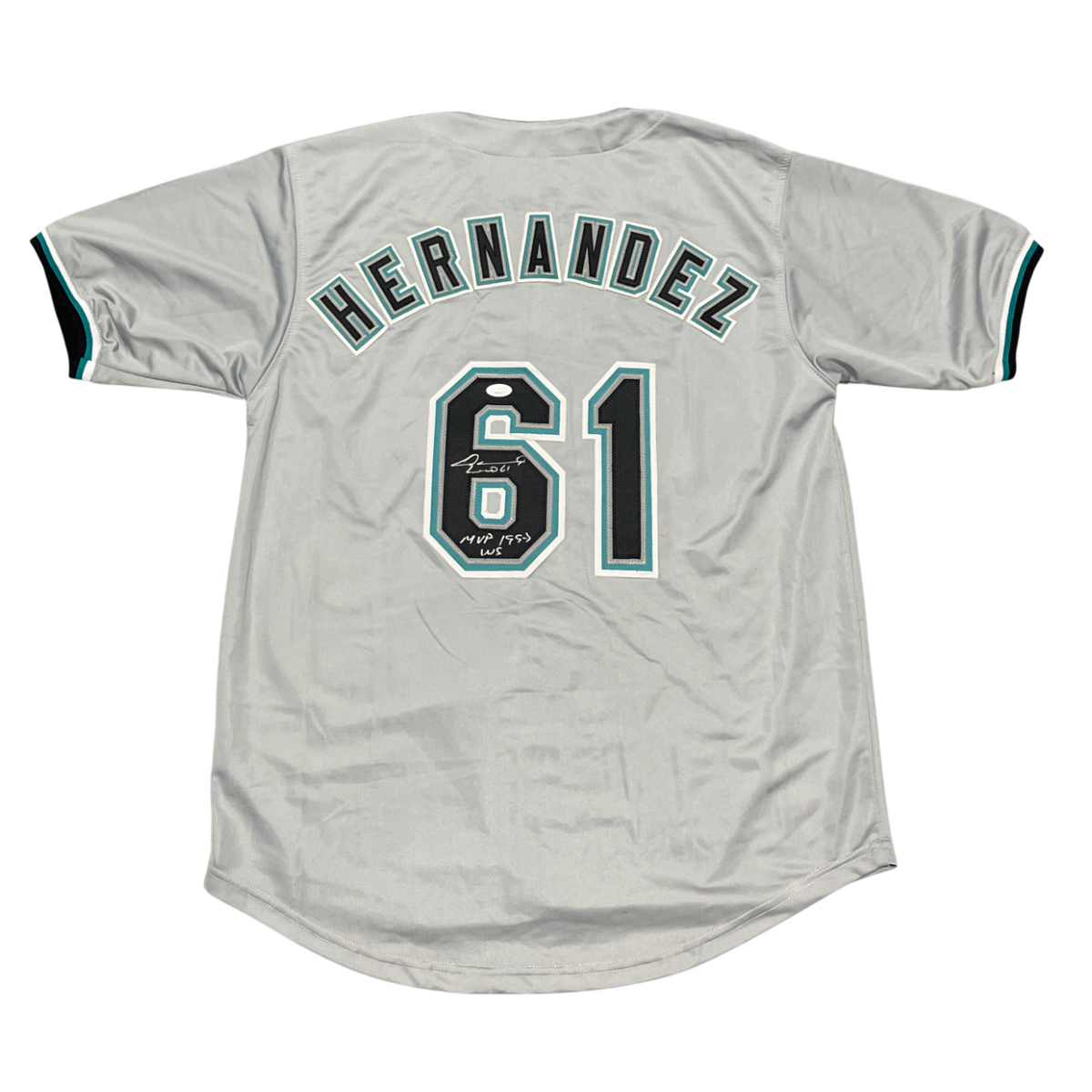 Livan Hernandez Signed Florida Marlins Custom Jersey w/ MVP 1997 WS JSA COA-Powers Sports Memorabilia