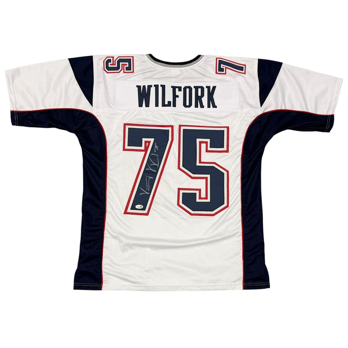 Vince Wilfork Signed Custom Jersey JSA Witness Authenticated - White Jersey-Powers Sports Memorabilia