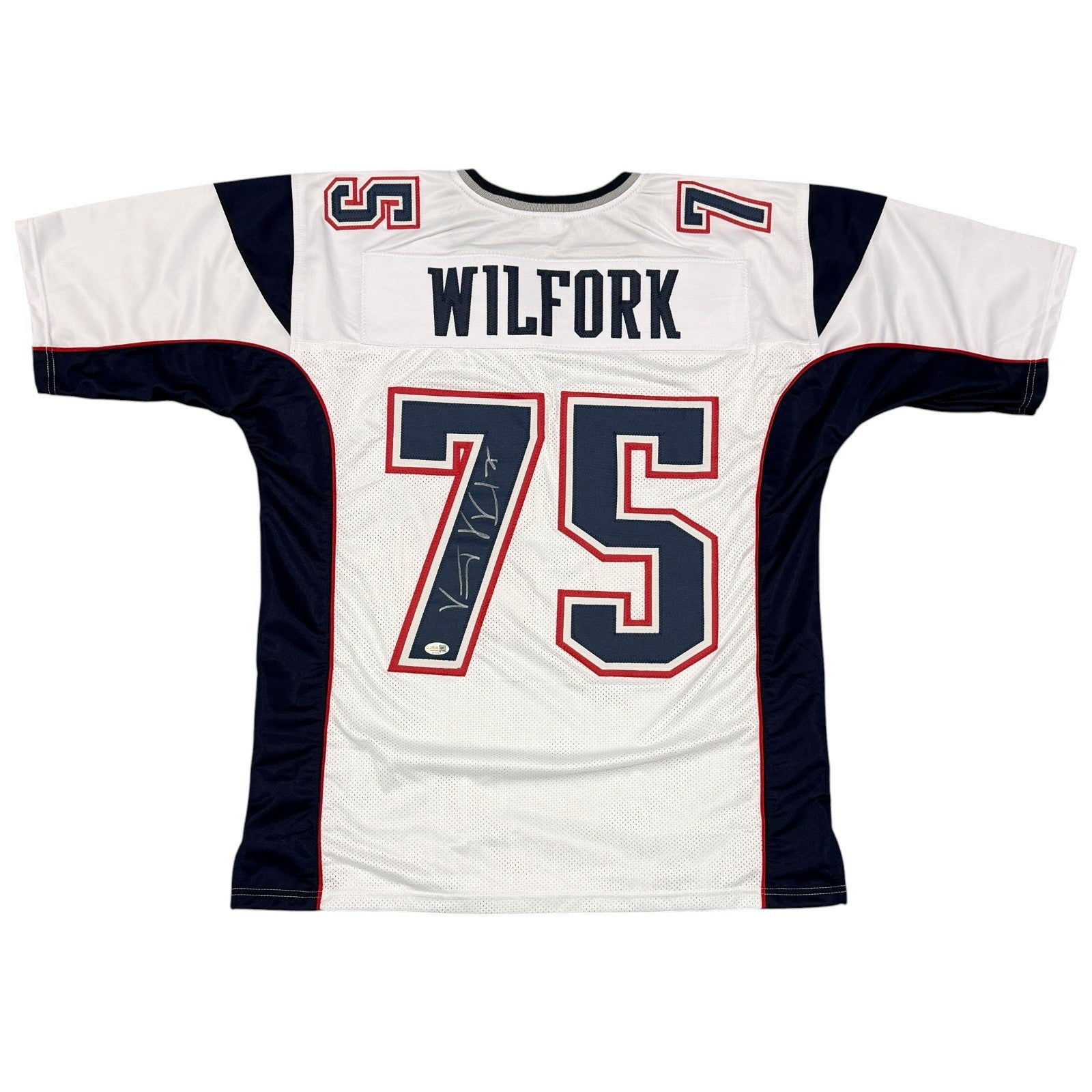 Vince Wilfork Signed Custom Jersey JSA Witness Authenticated - White Jersey-Powers Sports Memorabilia