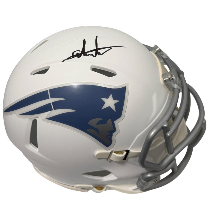 Andres Borregales Signed New England Patriots Rivalries Mini Helmet JSA Witness Authenticated-Powers Sports Memorabilia