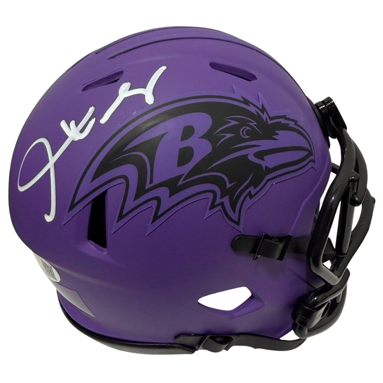 Derrick Mason Signed Baltimore Ravens Rave Mini Helmet JSA Witness Authenticated-Powers Sports Memorabilia