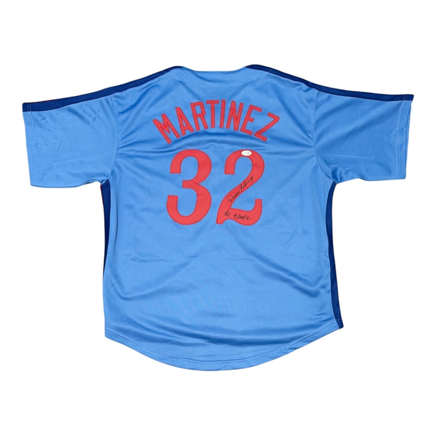 Dennis Martinez Signed Custom Jersey w/ PG 7/28/92 JSA Witness Authenticated-Powers Sports Memorabilia