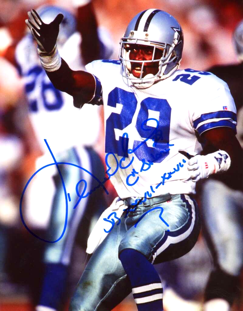 Kenny Gant Signed Autographed Dallas Cowboys 8x10 Photo w/ 2 Ins LSCM COA #2-Powers Sports Memorabilia
