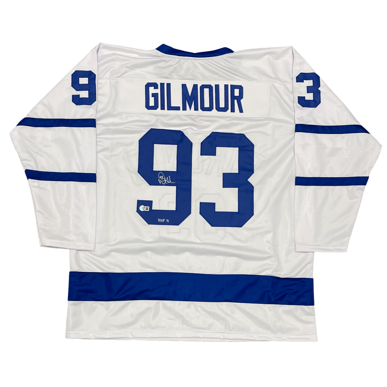 Doug Gilmour Signed Custom Jersey w HOF 11 Beckett W Beckett Authenticated-Powers Sports Memorabilia