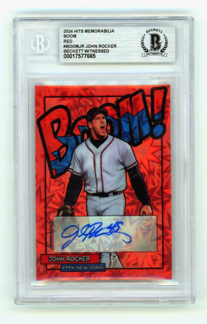 John Rocker 2024 Hits Memorabilia BOOM Red /5 Signed BGS BAS Auto Atlanta Braves-Powers Sports Memorabilia